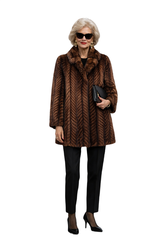 1980s Brown Fur Coat - Model