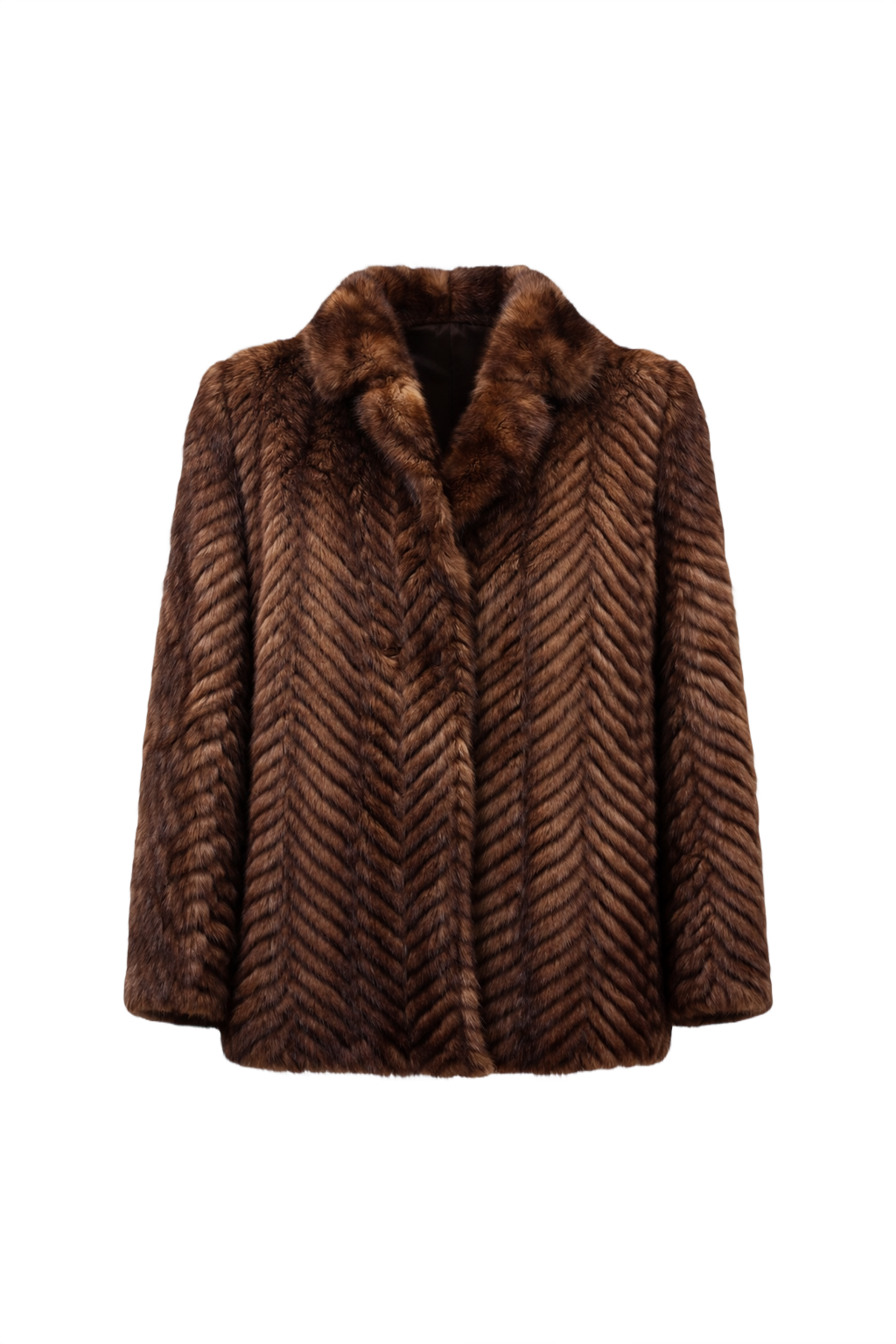 1980s Brown Fur Coat - Front View
