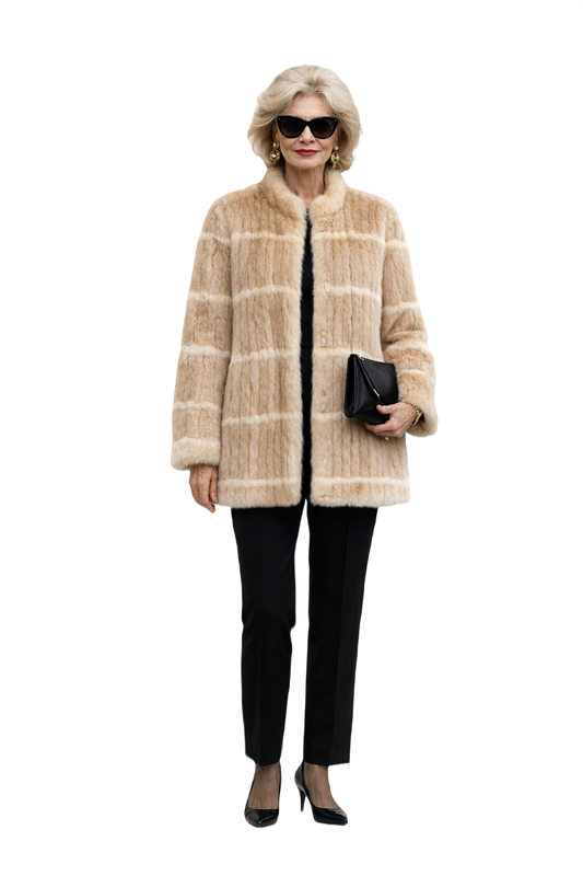 1980s Beige Fur Coat - Model