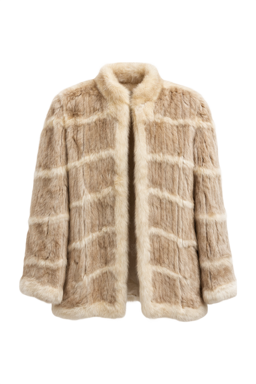 1980s Beige Fur Coat - Front View