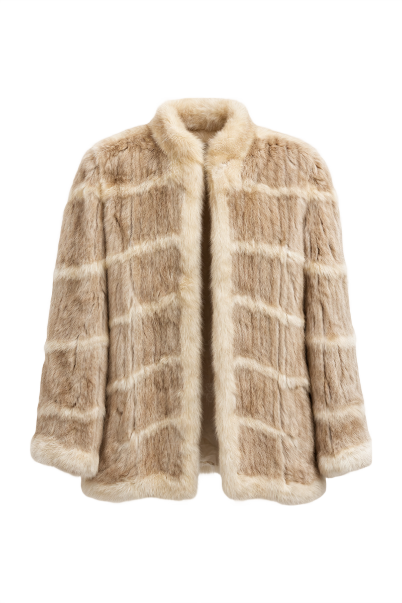 1980s Beige Fur Coat - Front View