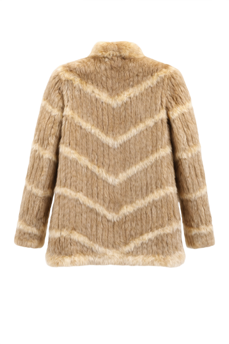 1980s Beige Fur Coat - Back View