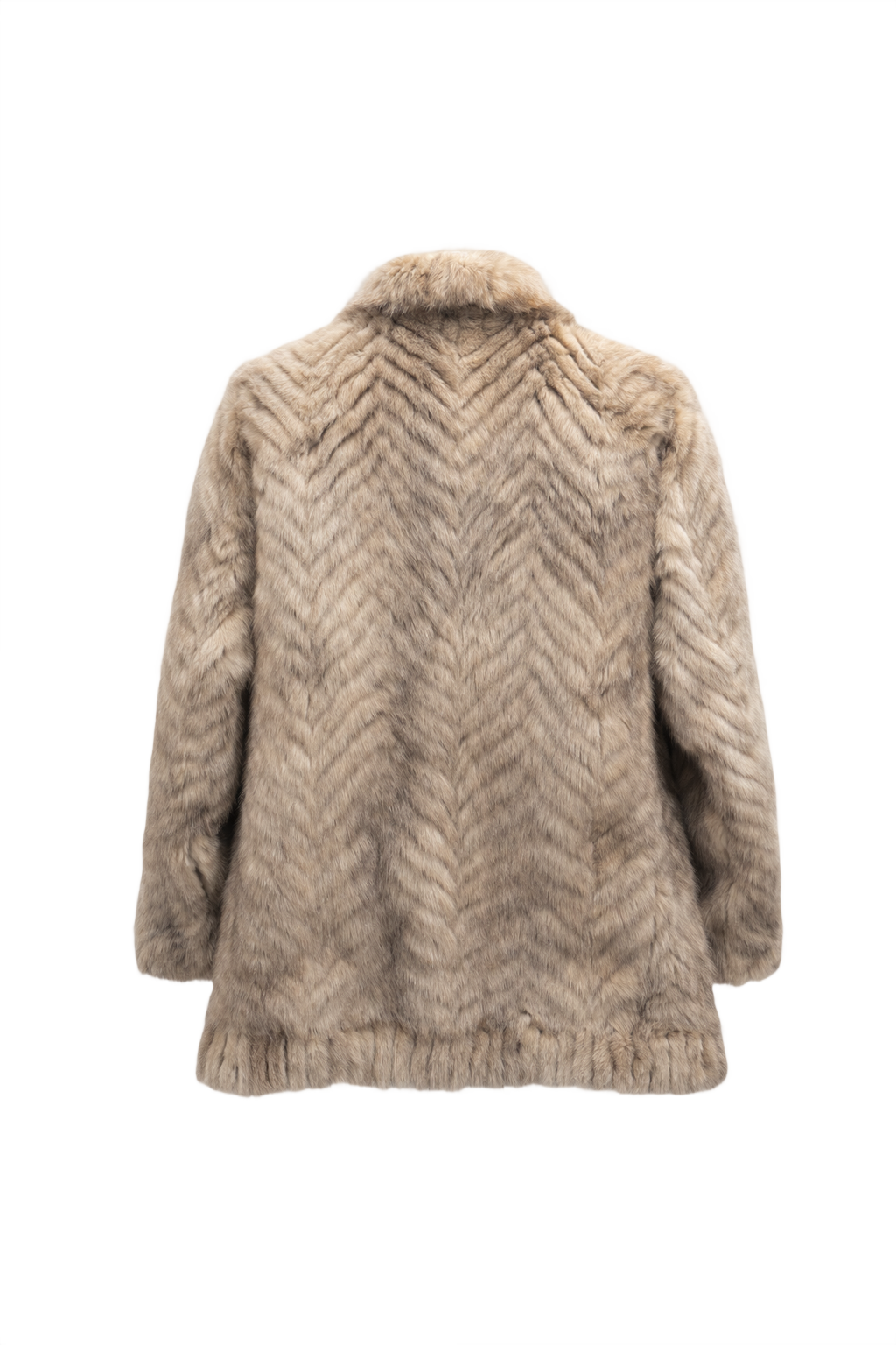 1980s Cream Fur Coat - Back View