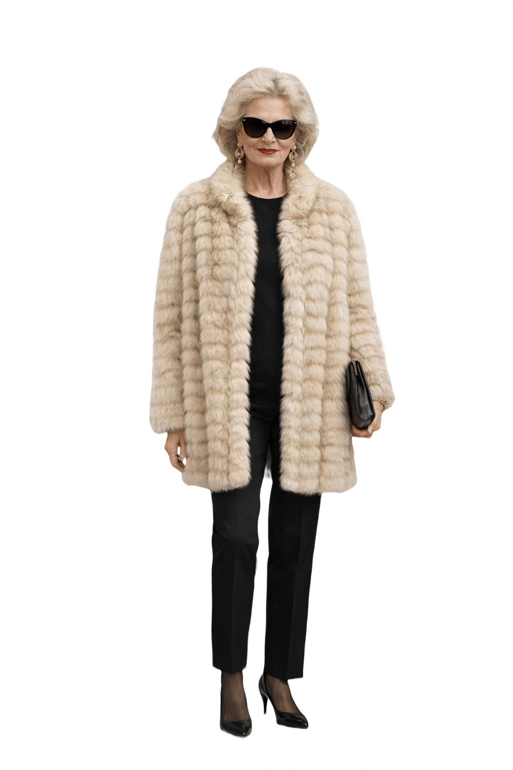 1980s Beige Fur Coat - Model