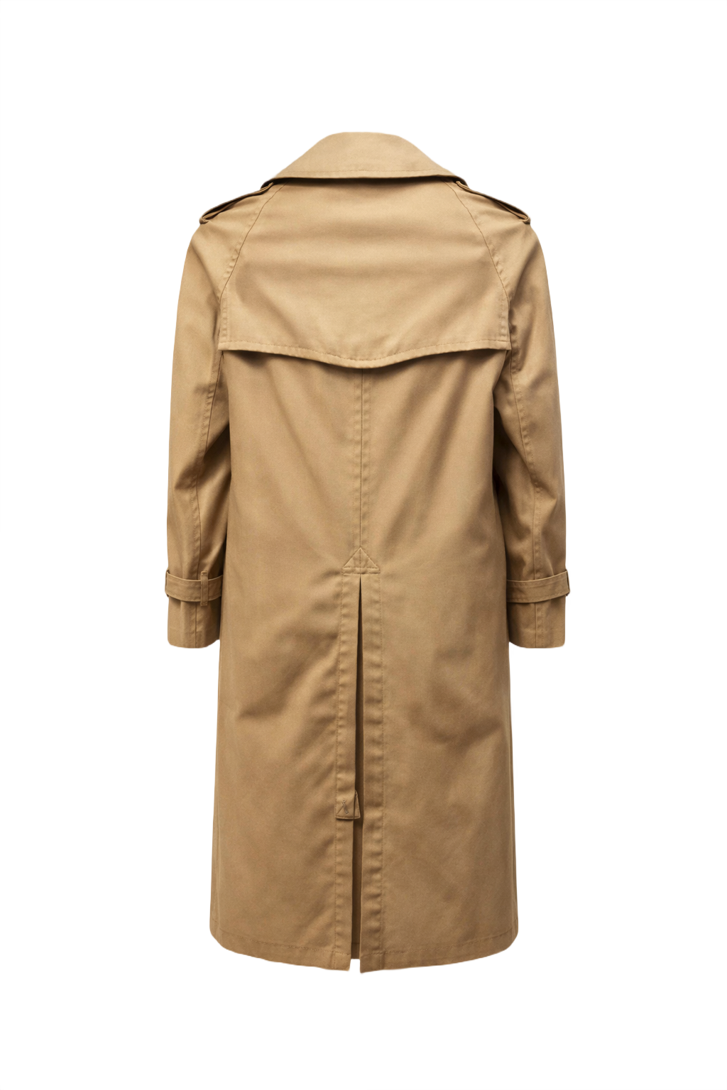 1980s Beige Cotton Trench Coat - Back View