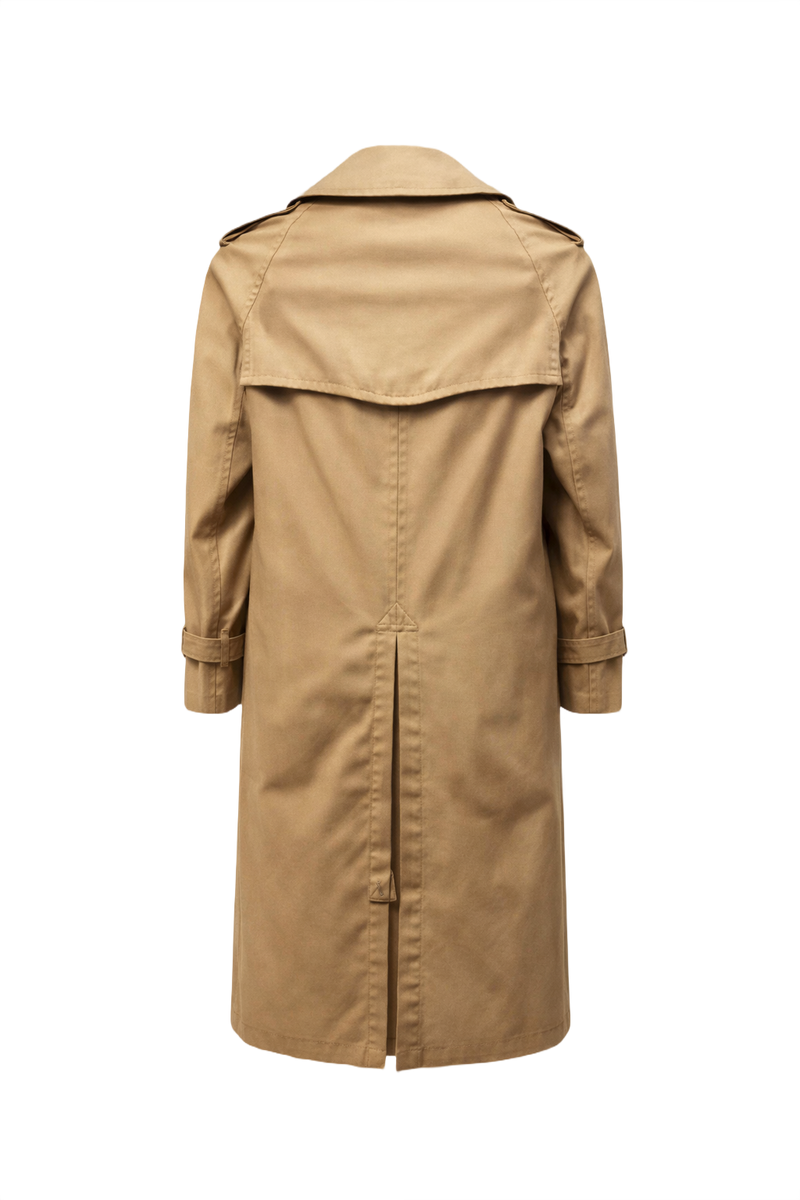 1980s Beige Cotton Trench Coat - Back View