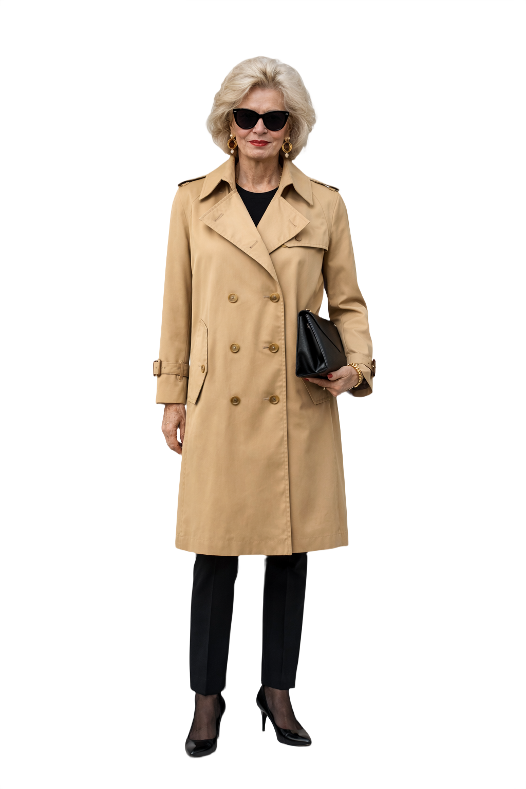 1980s Beige Cotton Trench Coat - Model