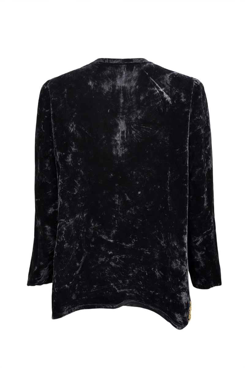 1980s Black Velvet Jacket - Back View