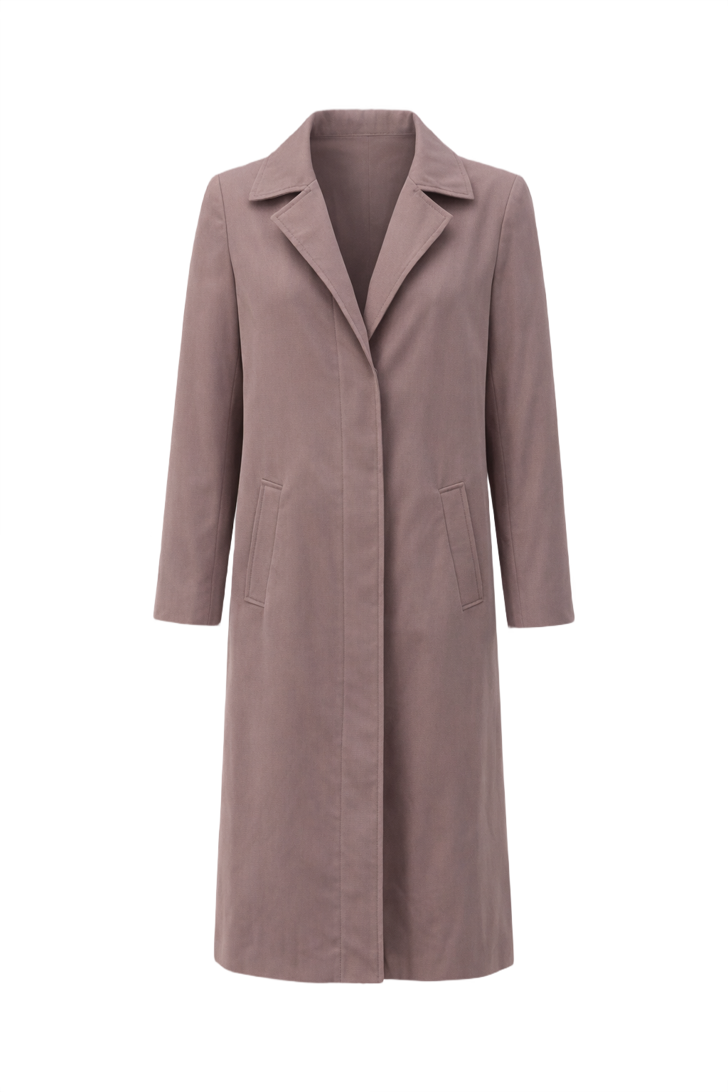 1990s Taupe Wool Coat - Front View