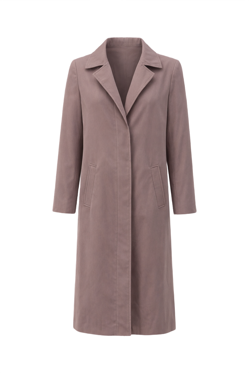 1990s Taupe Wool Coat - Front View