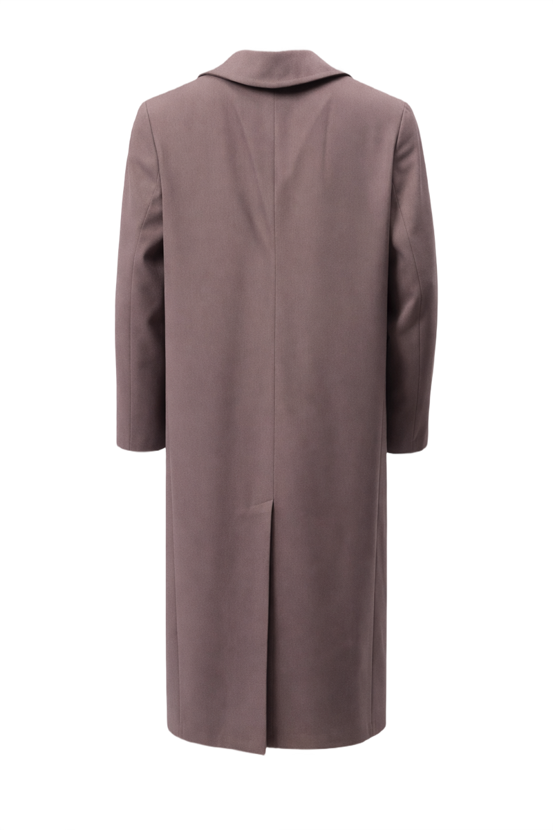 1990s Taupe Wool Coat - Back View