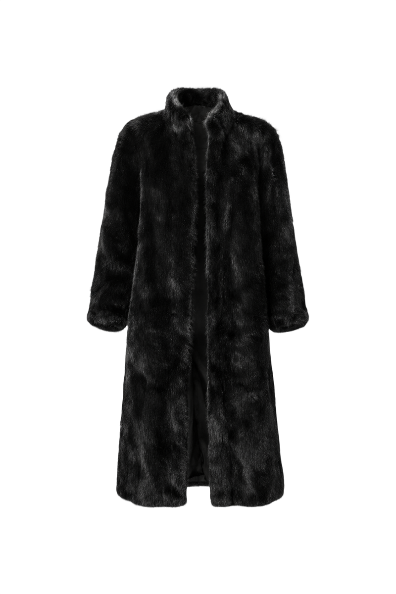 1980s Black Fur Coat - Front View