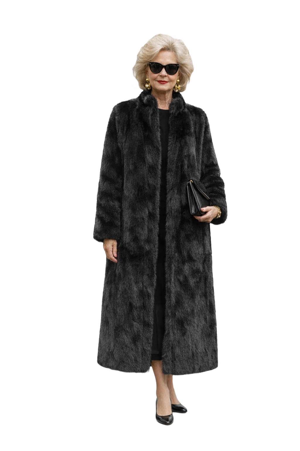 1980s Black Fur Coat - Model