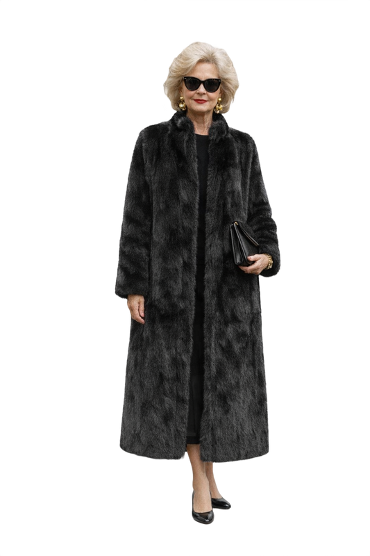 1980s Black Fur Coat - Model