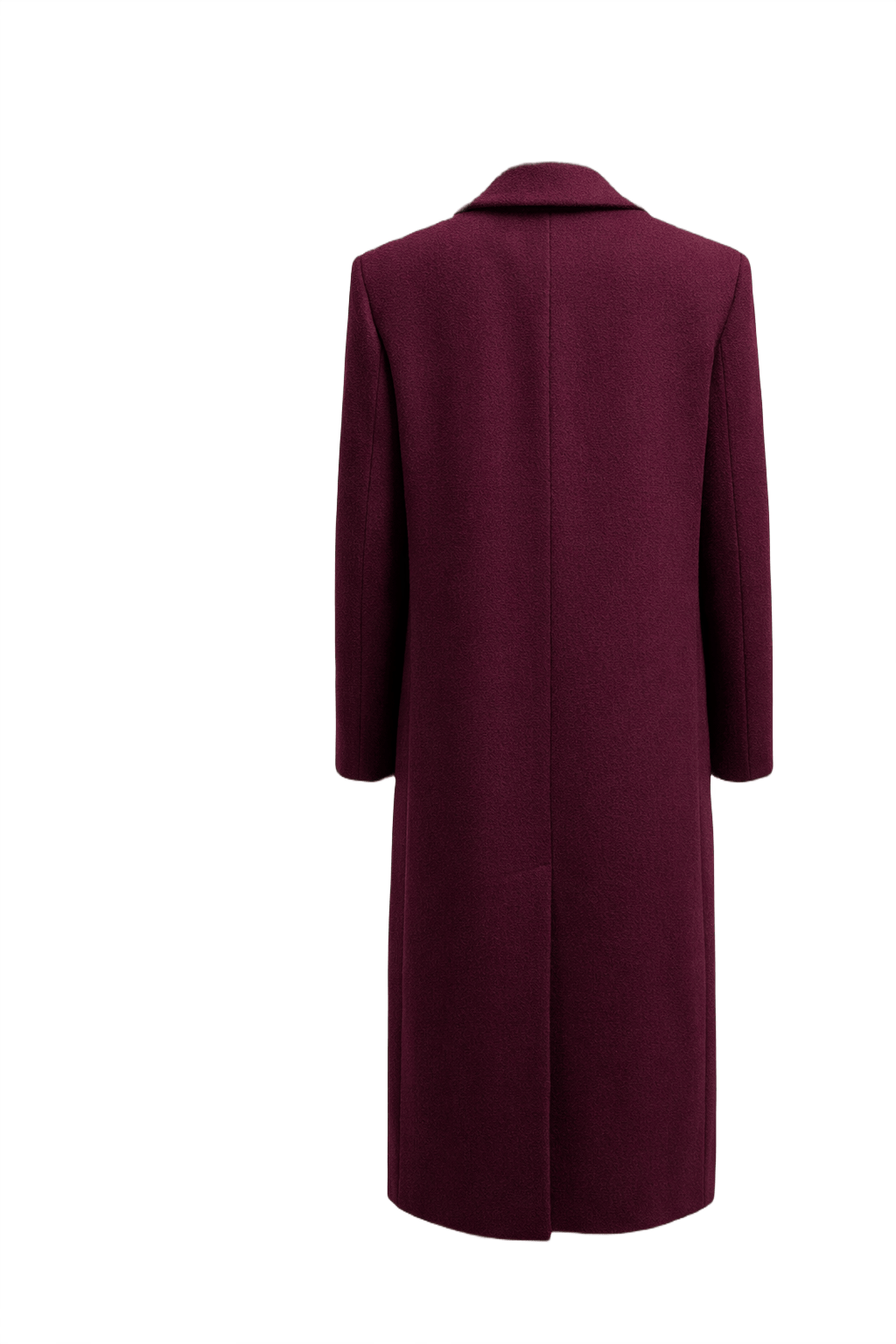 1990s Burgundy Wool Coat - Back View