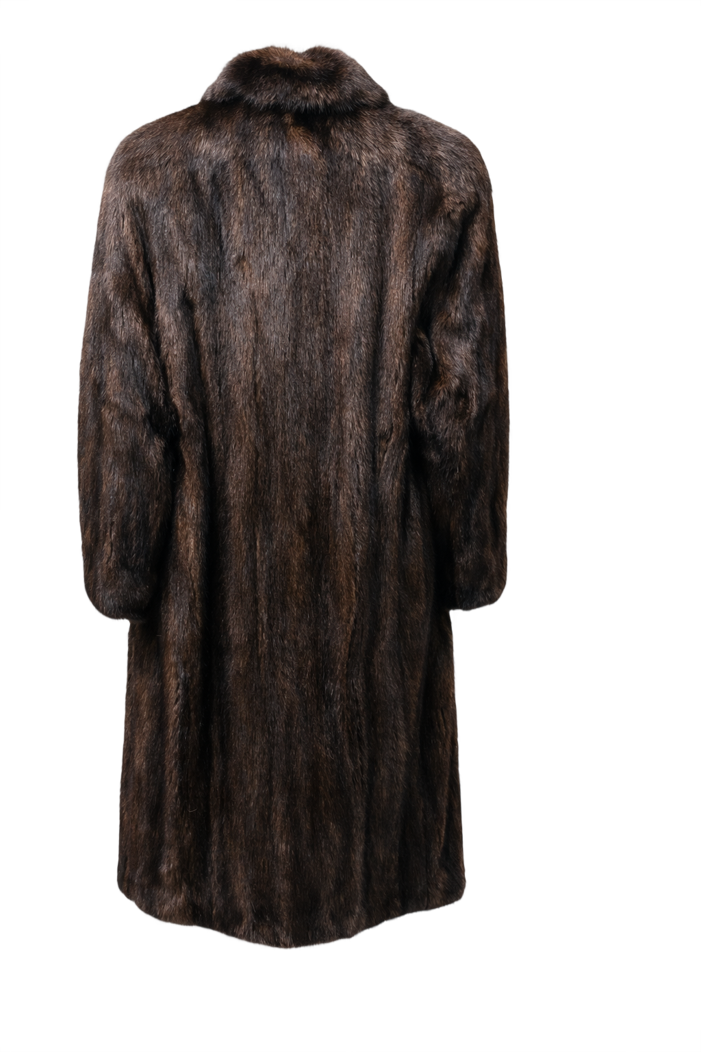 1980s Dark Brown Fur Coat - Back View