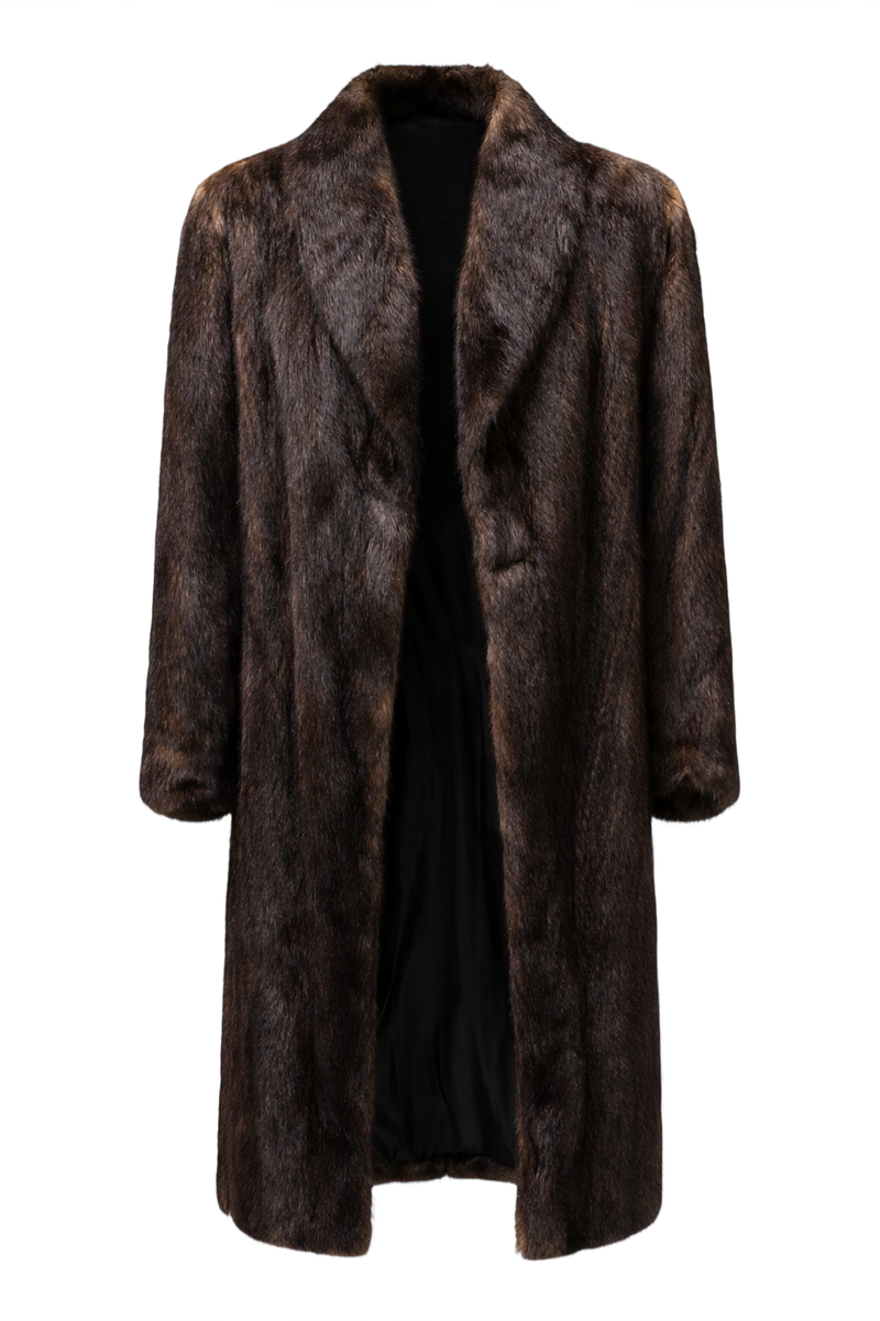 1980s Dark Brown Fur Coat - Front View