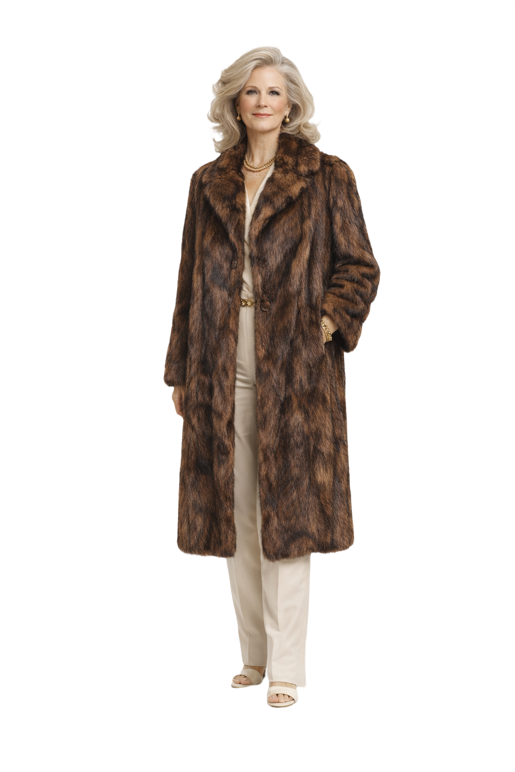 1970s Dark Brown Fur Coat - Model