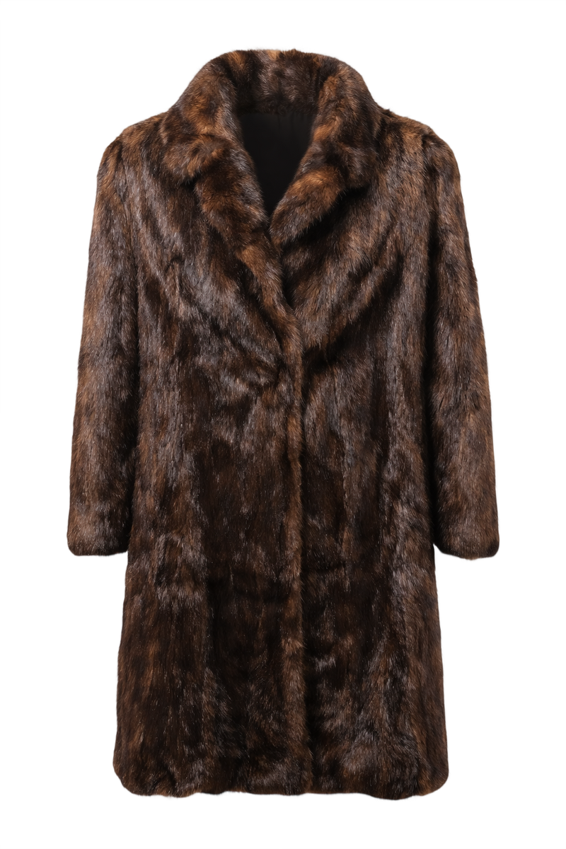 1970s Dark Brown Fur Coat - Front View