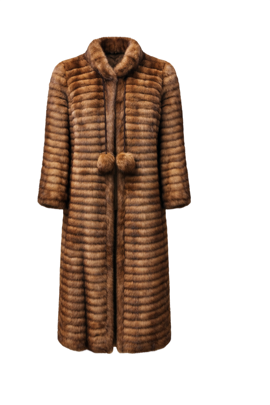 1980s Brown Fur Coat - Front View