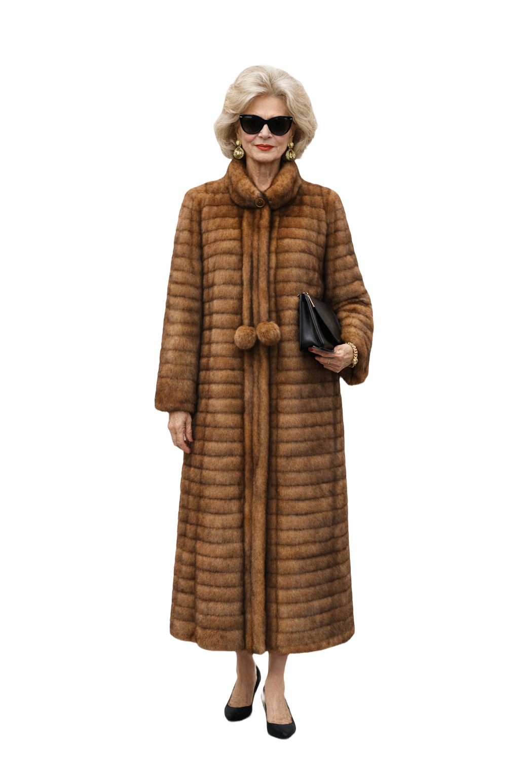 1980s Brown Fur Coat - Model