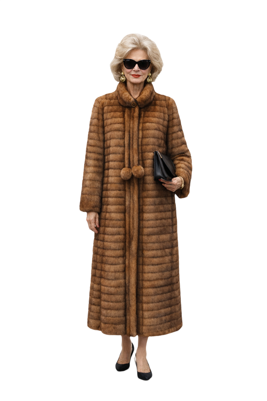 1980s Brown Fur Coat - Model