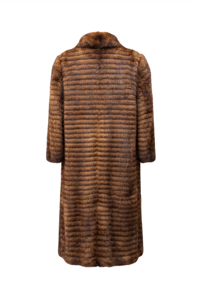 1980s Brown Fur Coat - Back View