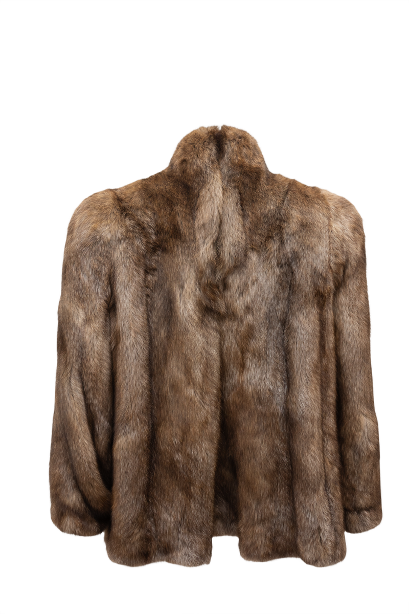 1990s Brown Fur Coat - Back View