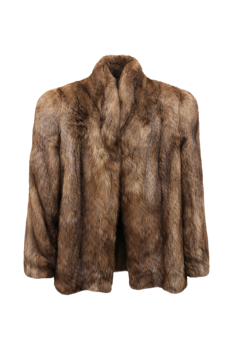 1990s Brown Fur Coat - Front View