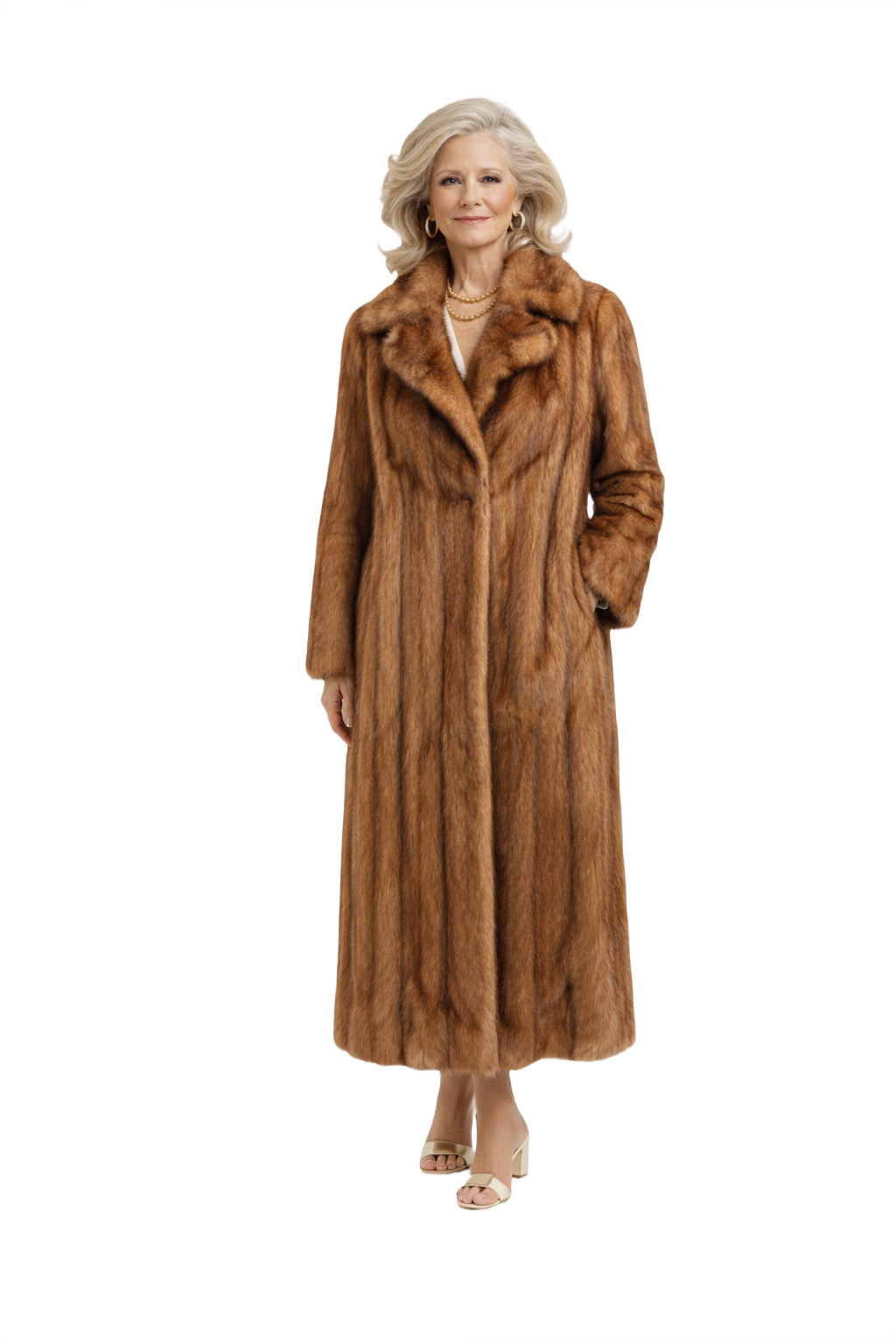 1970s Brown Fur Coat - Model