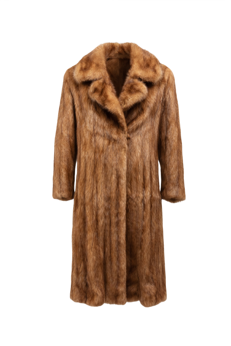 1970s Brown Fur Coat - Front View