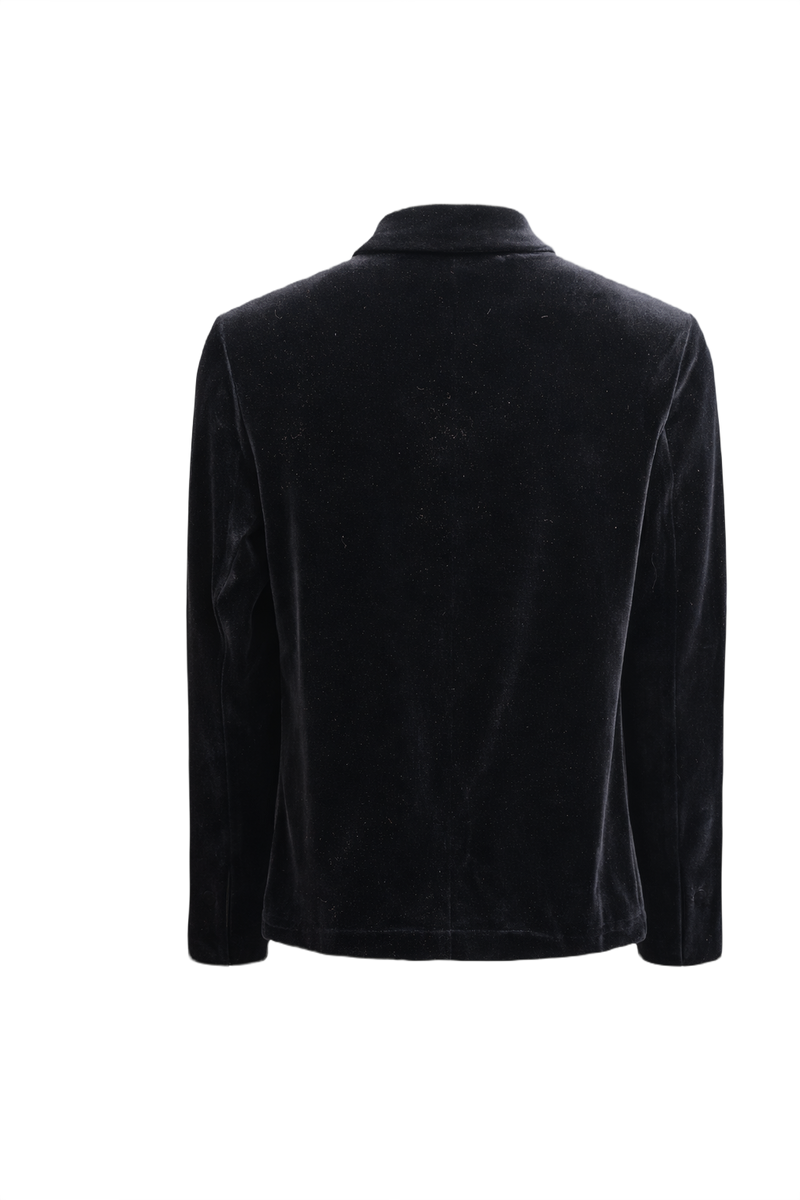 1990s Black Velvet Jacket - Back View
