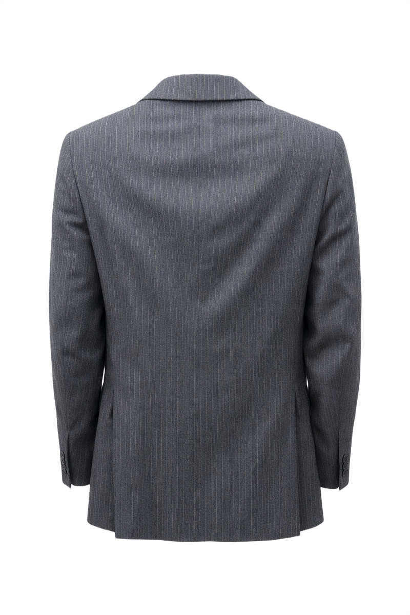 1980s Grey Wool Blend Blazer - Back View