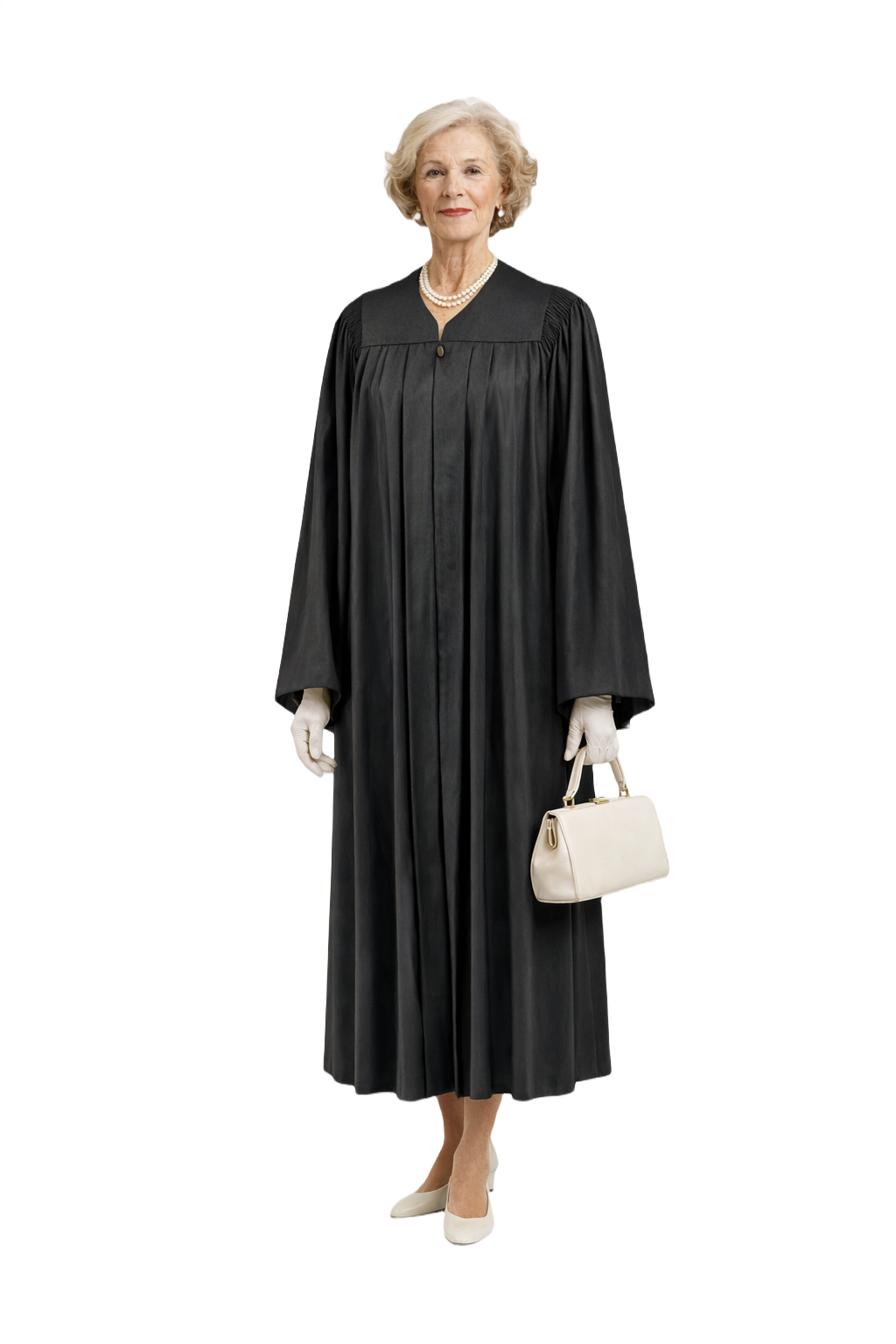 1950s Black Synthetic Robe - Model
