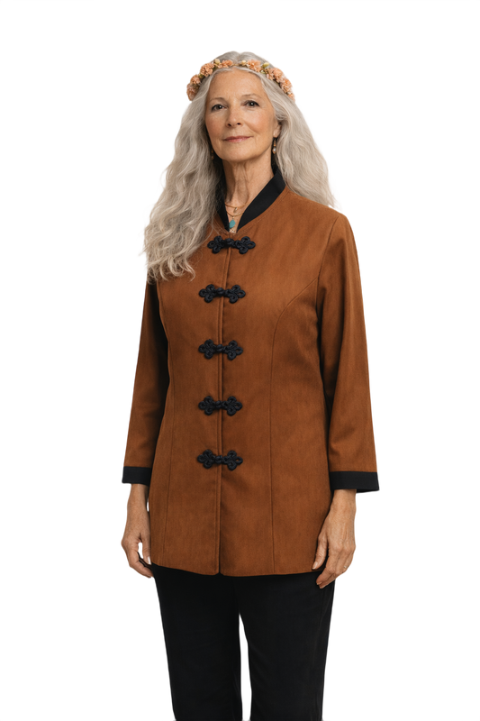 1990s Brown Wool Jacket - Model