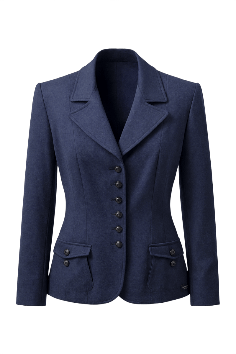 1940s Dark Navy Wool Blazer - Front View