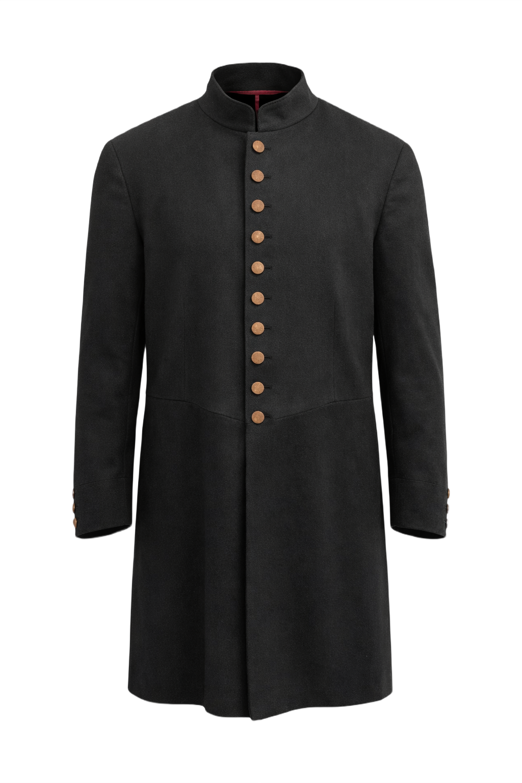 1930s Black Wool Coat - Front View