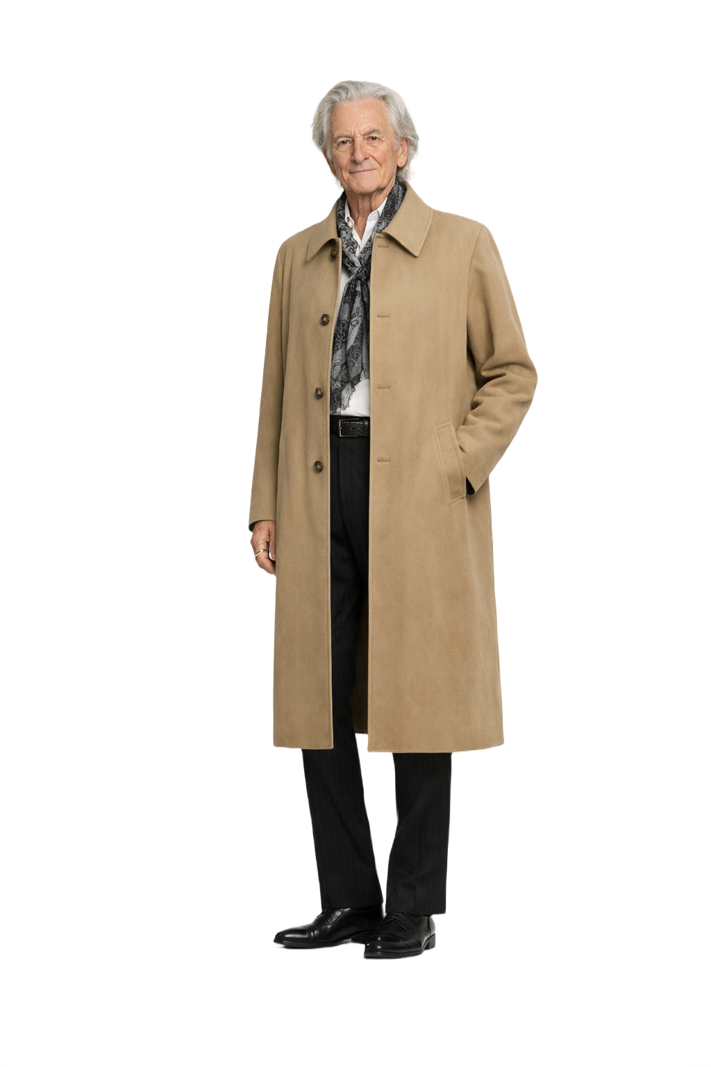 1980s Beige Cotton Blend Coat - Model