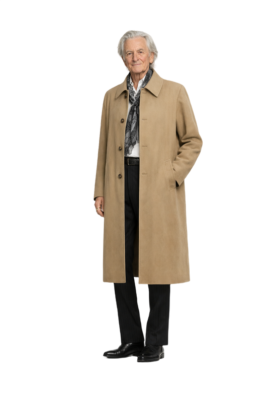 1980s Beige Cotton Blend Coat - Model