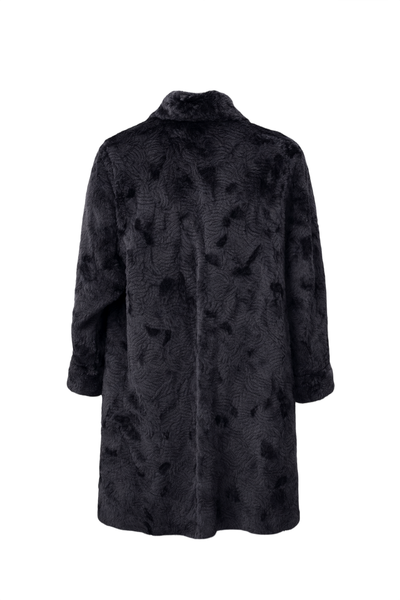 1980s Black Mink Fur Shredded Coat - Back View