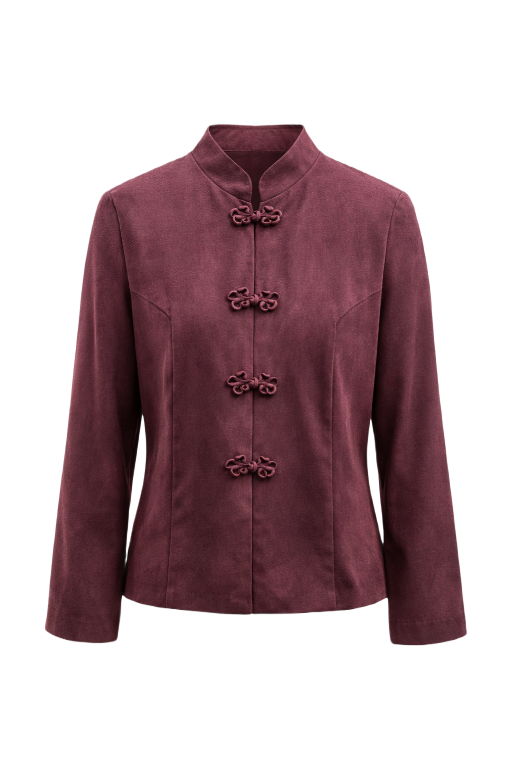 1990s Deep Plum Velvet Jacket - Front View