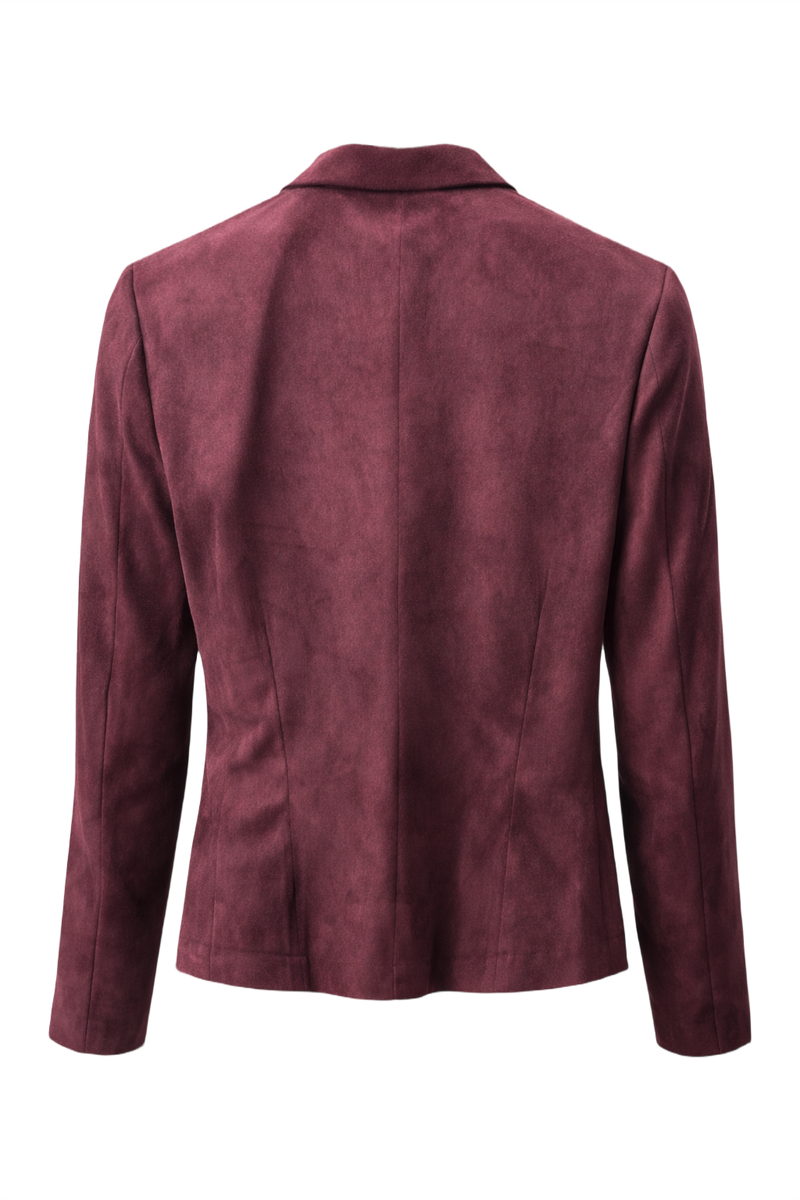 1990s Deep Plum Velvet Jacket - Back View