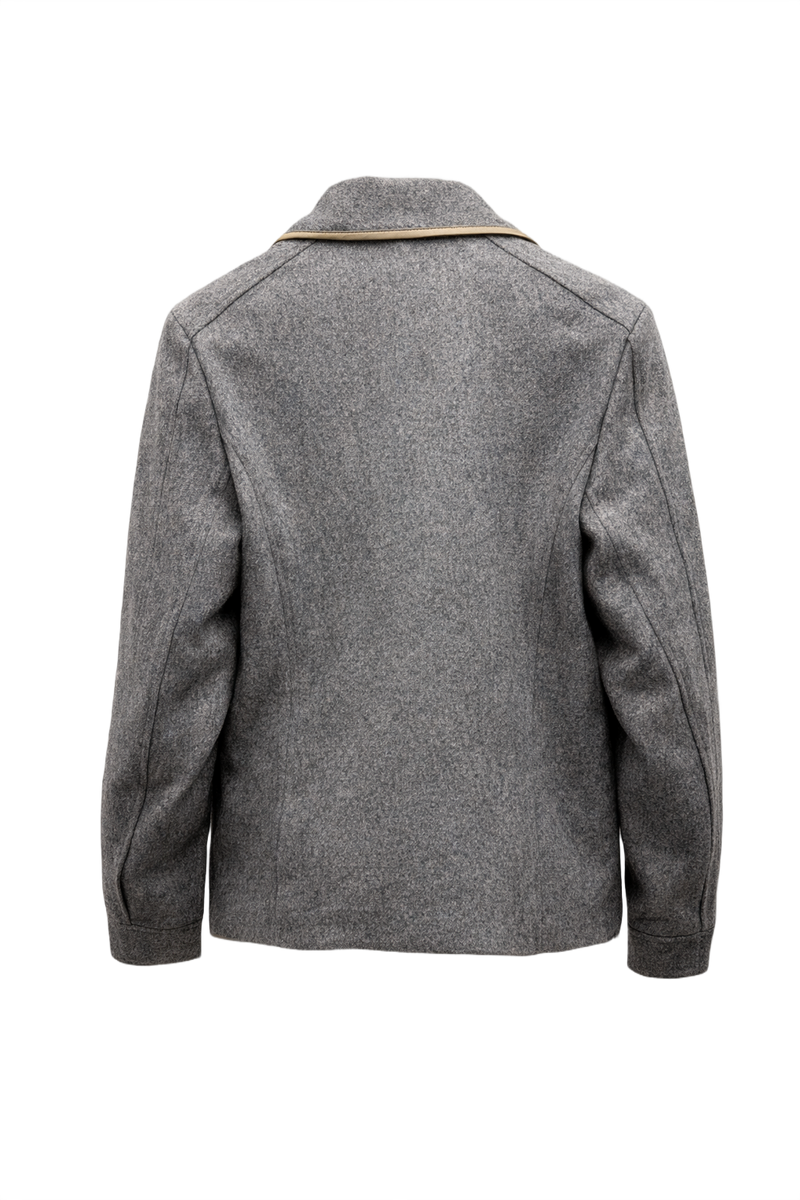1980s Grey Wool Jacket - Back View