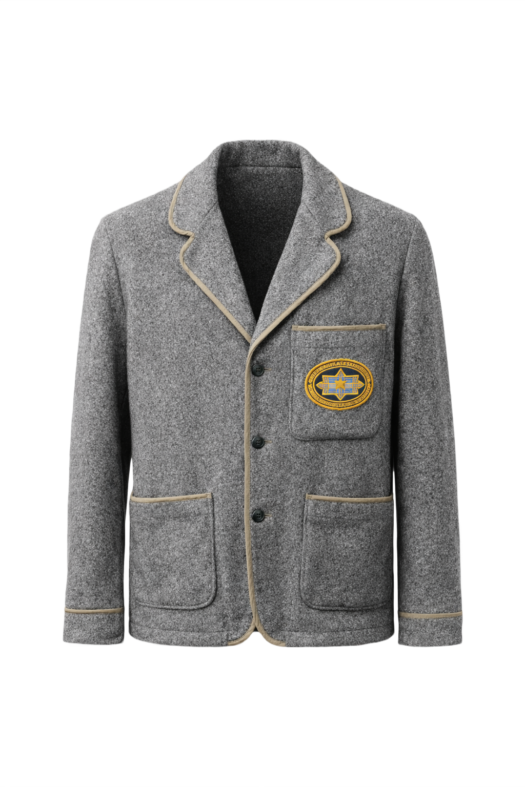 1980s Grey Wool Jacket - Front View