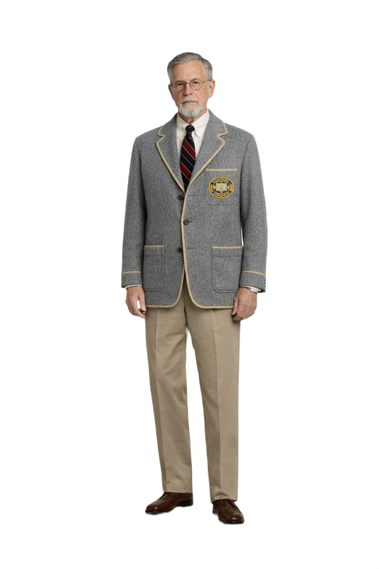 1980s Grey Wool Jacket - Model