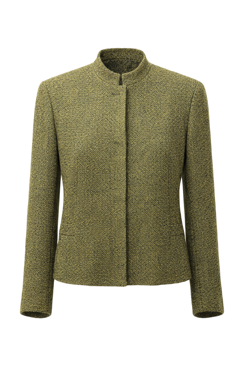 1980s Olive Green Wool Blend Jacket - Front View