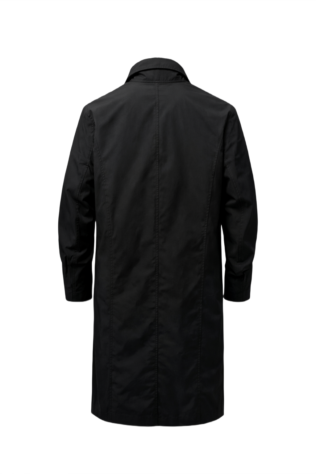 1990s Black Cotton Blend Coat - Back View