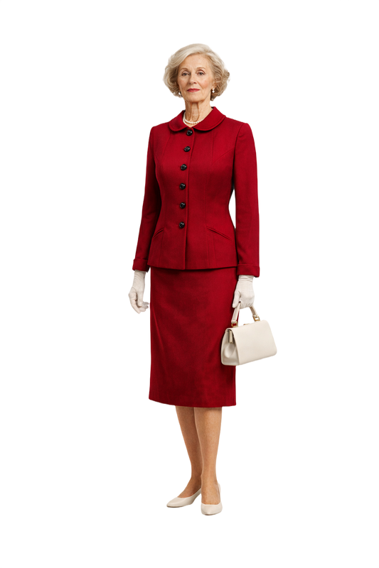 1950s Deep Burgundy Wool Jacket - Model