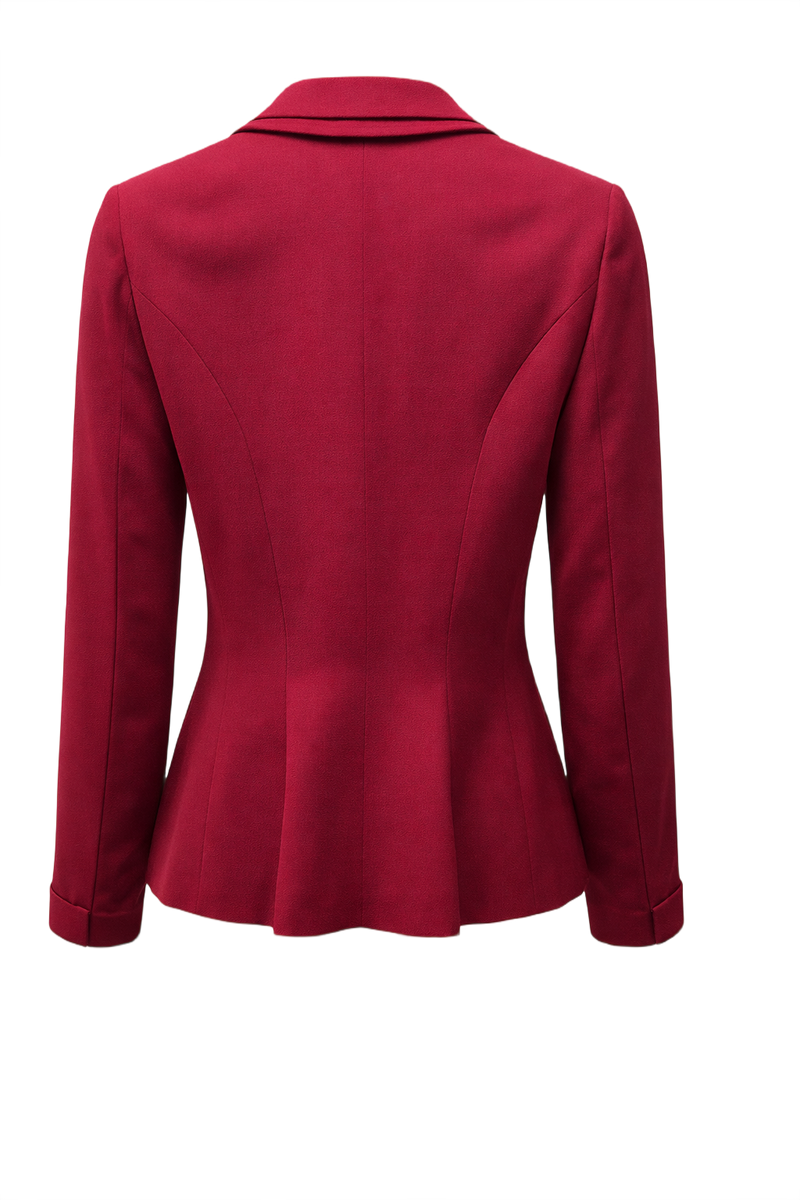 1950s Deep Burgundy Wool Jacket - Back View