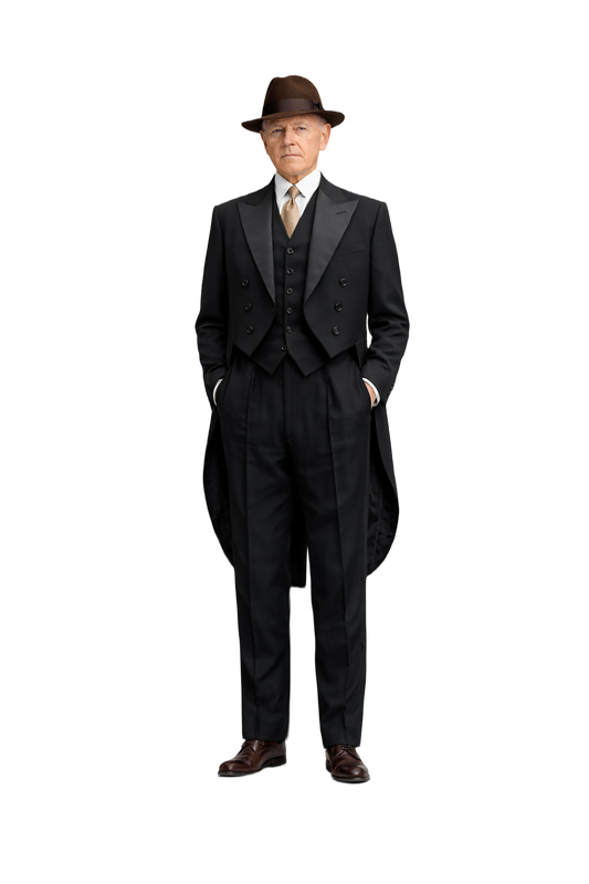 1930s Black Wool Jacket - Model